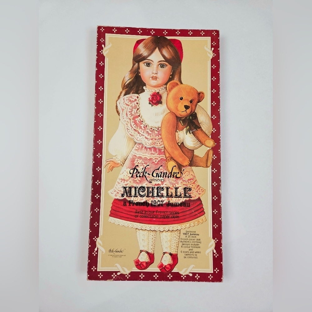 Vintage Peck-Gandre’ Paper Doll Michelle a French 1907 Juneau 20" 1983 UNCUT